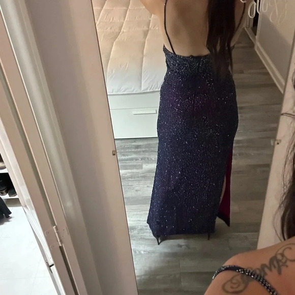 Cache Maxi Gown Dress 100% Silk Slip Beaded Pink Purple Formal 90s Y2K Small - Picture 12 of 17